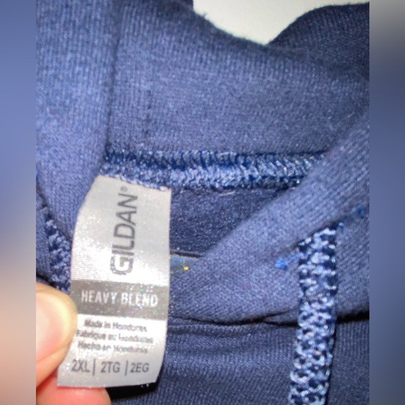 ATLANTA Georgia Navy 2X Hoodie Sweatshirt Pullover Front Pocket - Picture 5 of 7